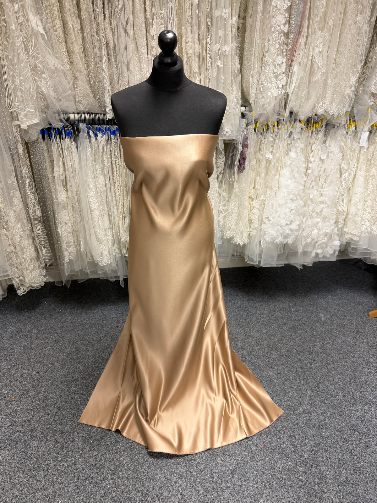 Coffee Polyester Duchess Satin - Contessa