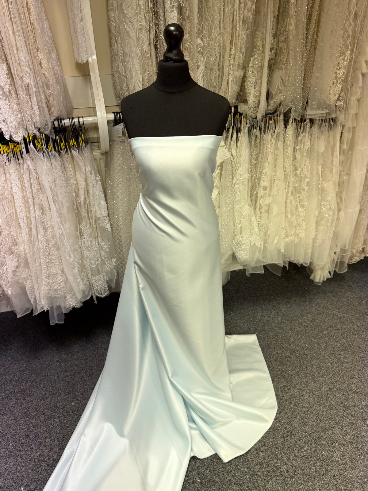 Ice Blue Polyester Lightweight Duchess Satin - P44
