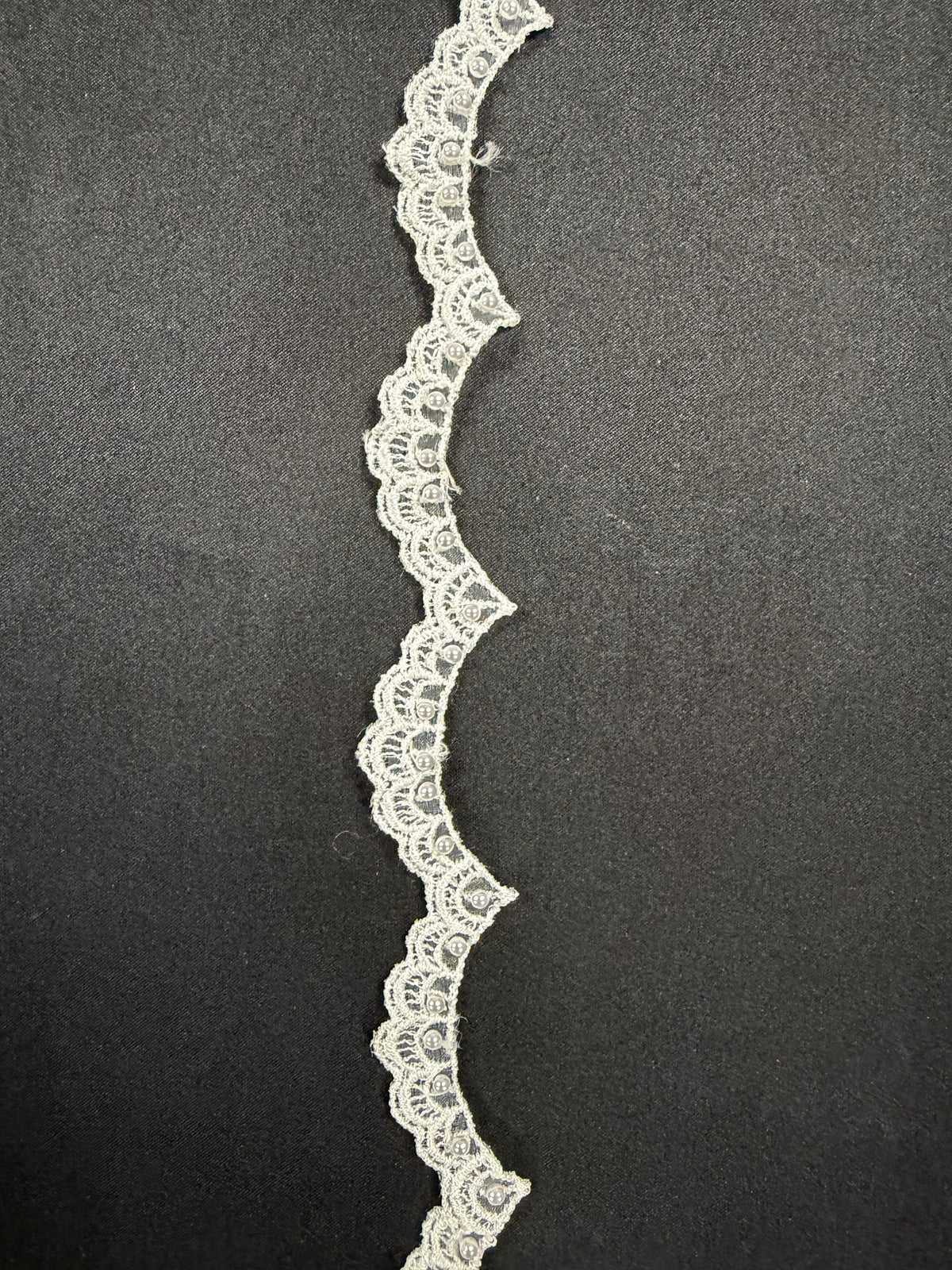 Ivory Beaded Lace Trim - T17