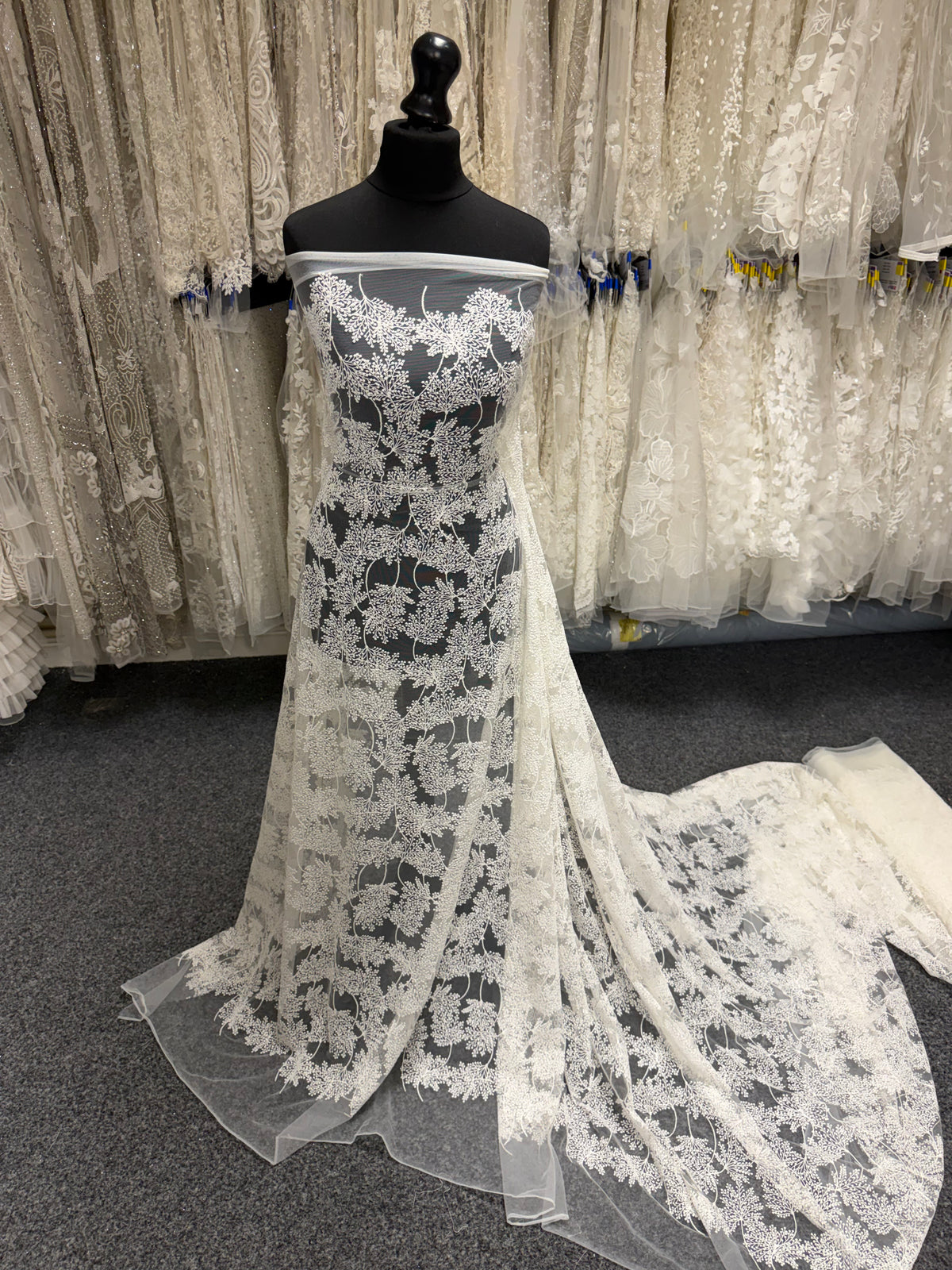 Ivory Floral Embroidery Lace - EB5037