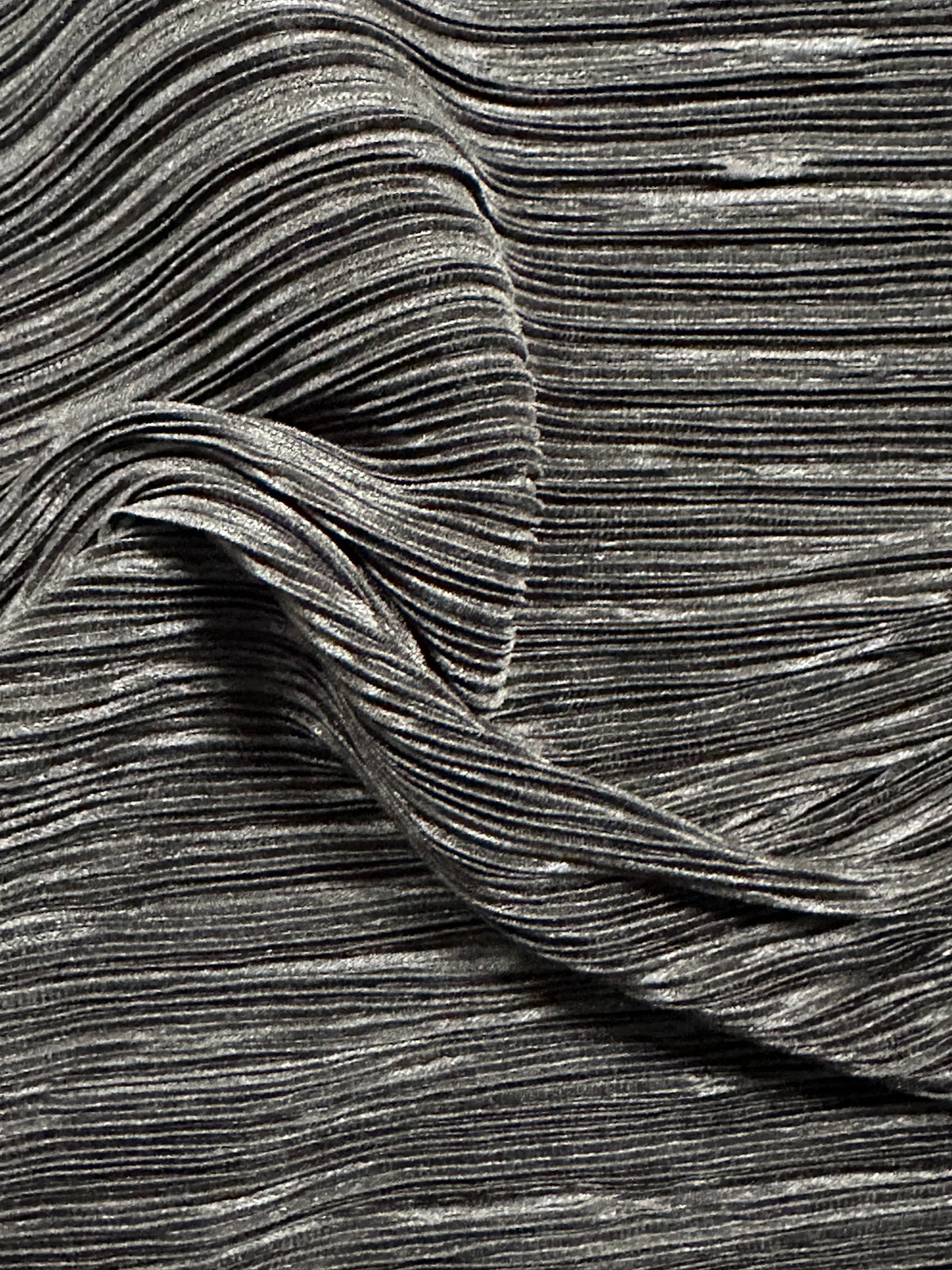 Black Pleated Polyester Fabric - Leeway