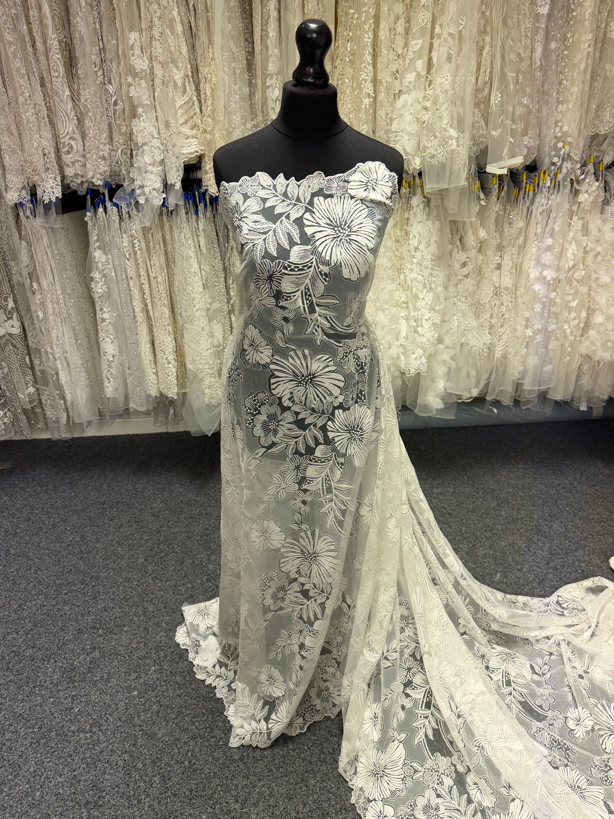 Ivory Embroidery Floral Lace - EB5057