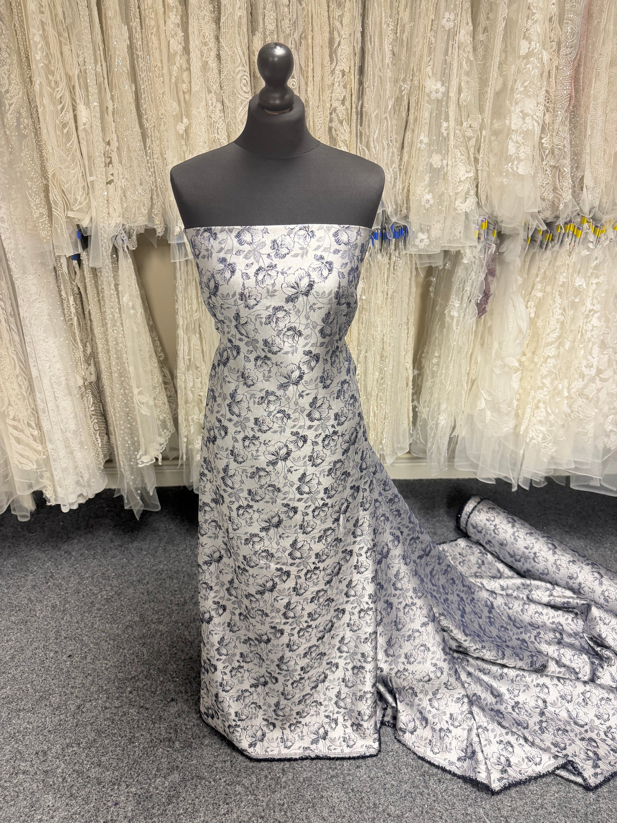 Navy Brocade - BR1002