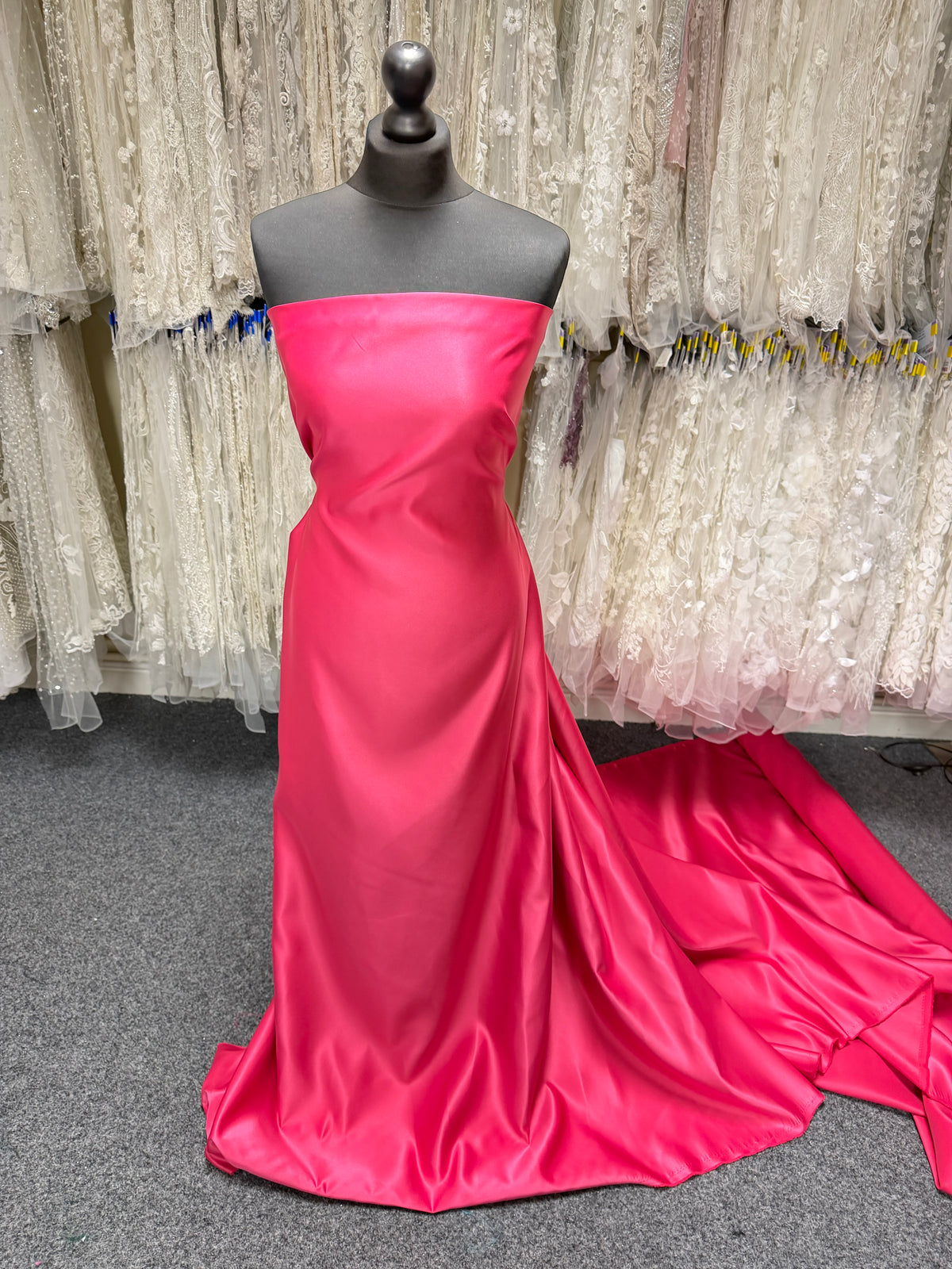 Raspberry Polyester Satin - Majestic