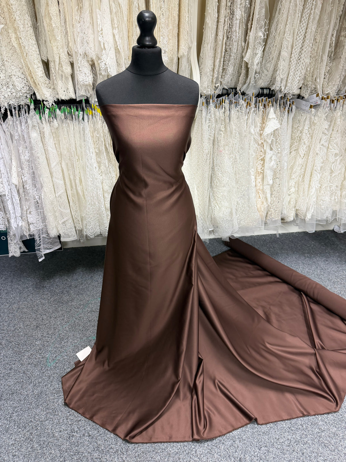 Chocolate Polyester Satin - Majestic
