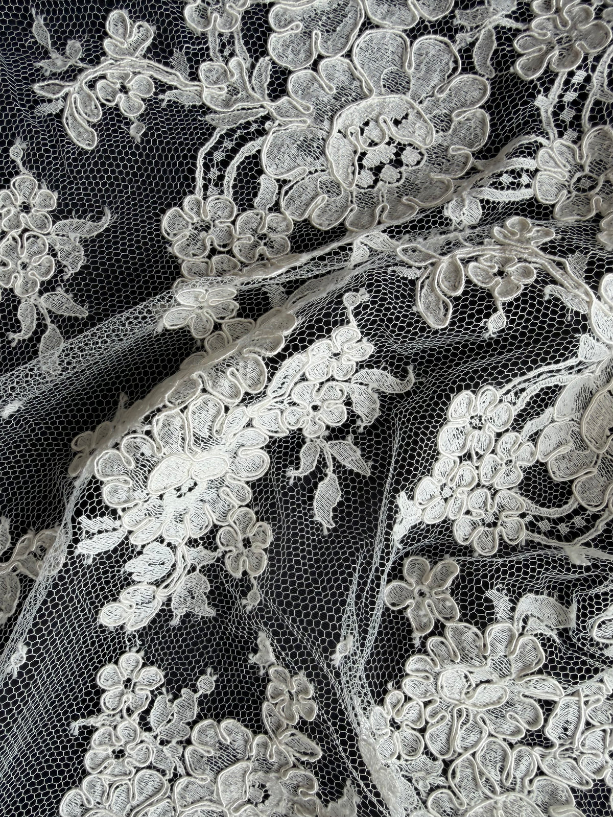 Ivory Corded Chantilly Lace - P237