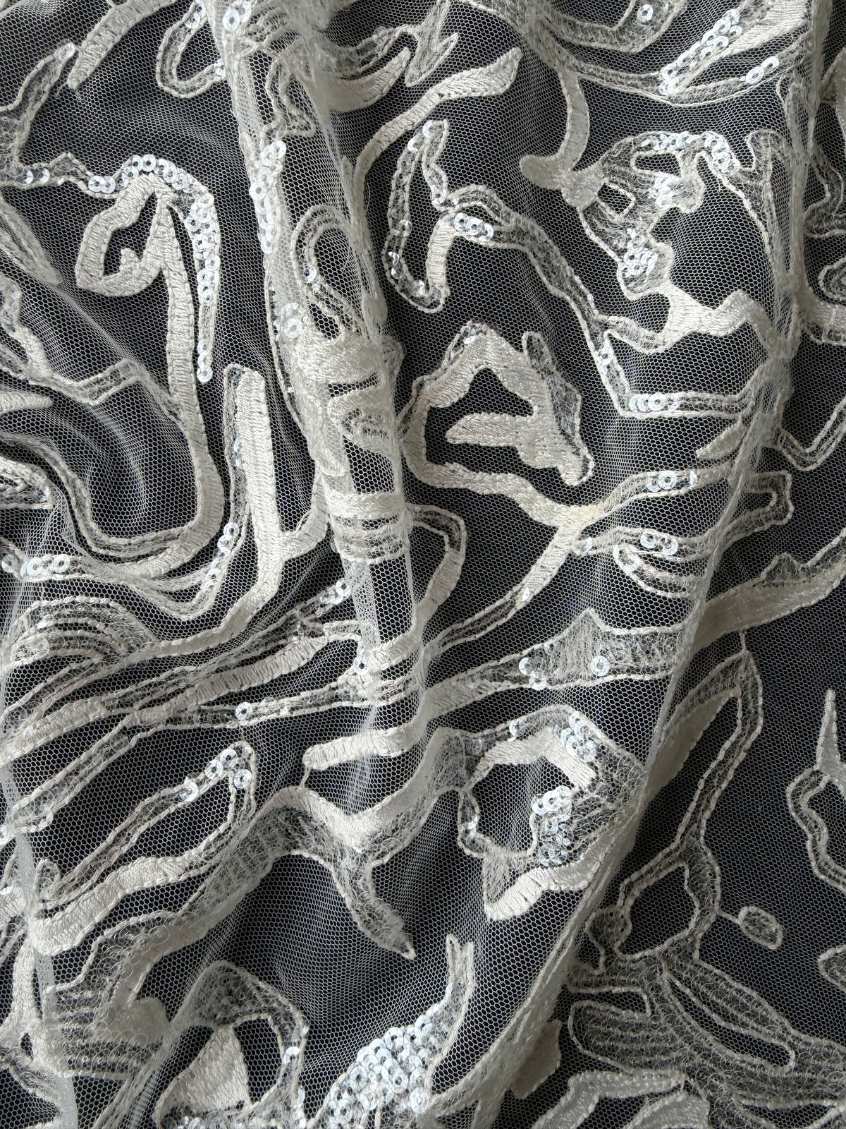 Ivory Sequin Lace - EB3012