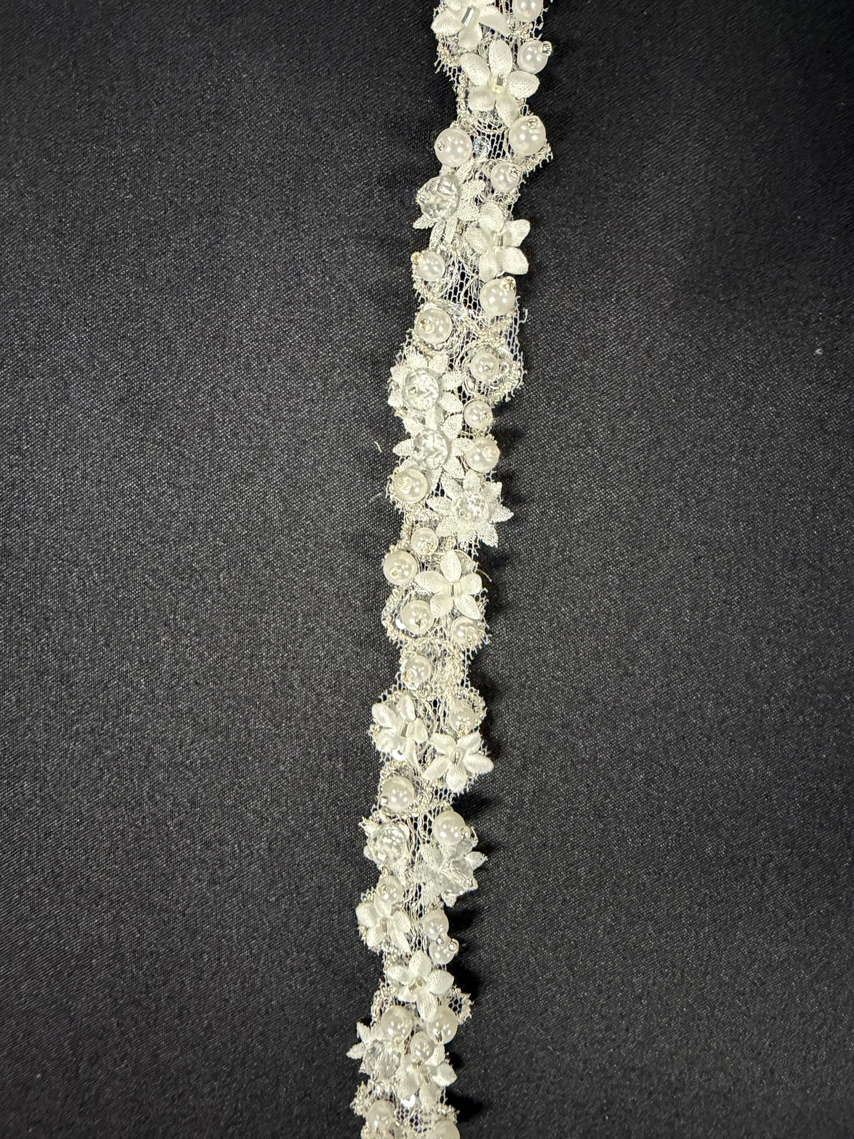 Ivory Beaded 3D Lace Trim - T883