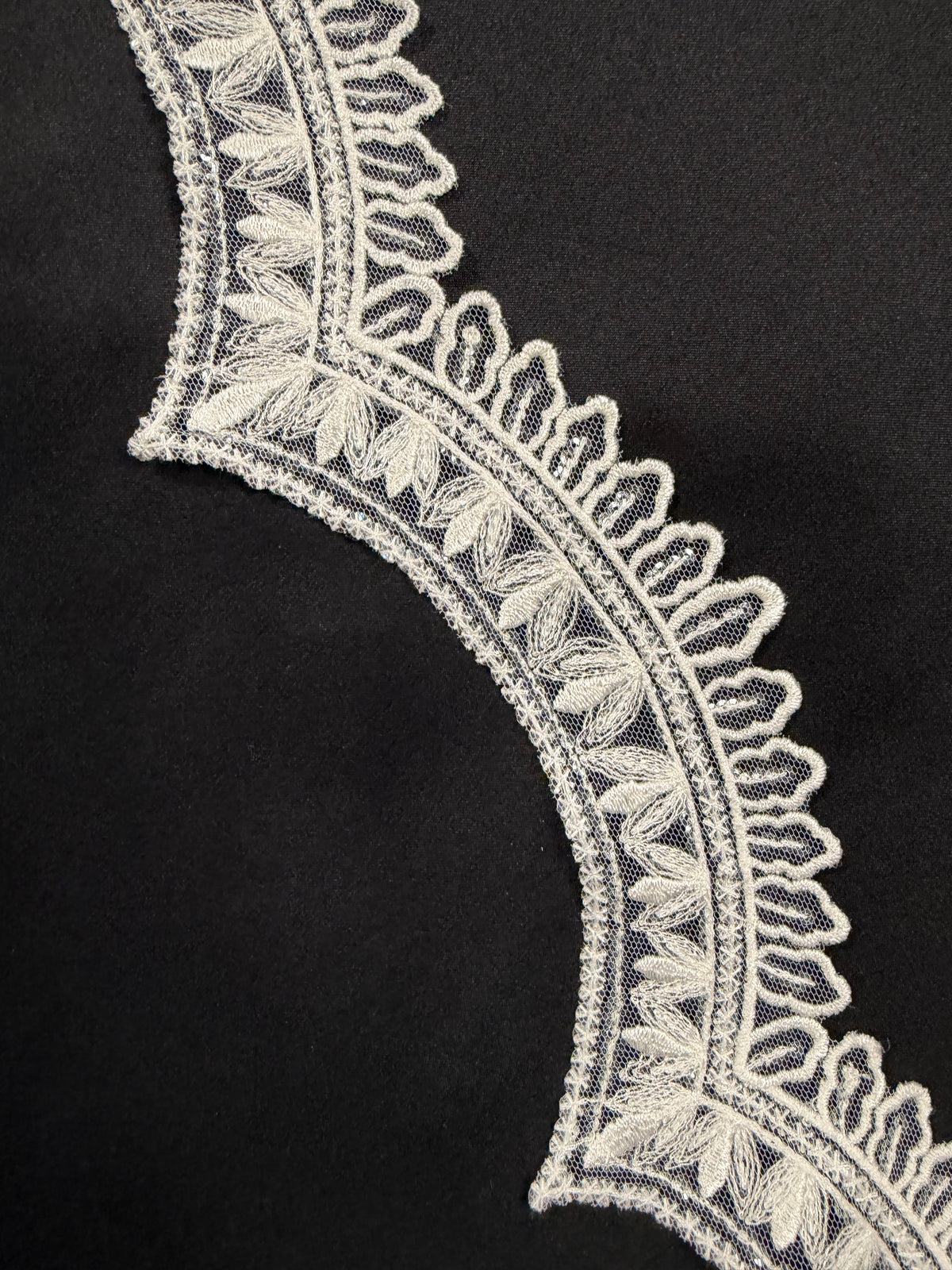 Ivory Sequin Lace Trim - T931