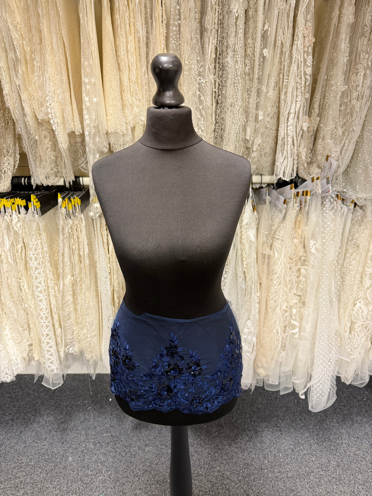 Navy Sequin Edging - T661