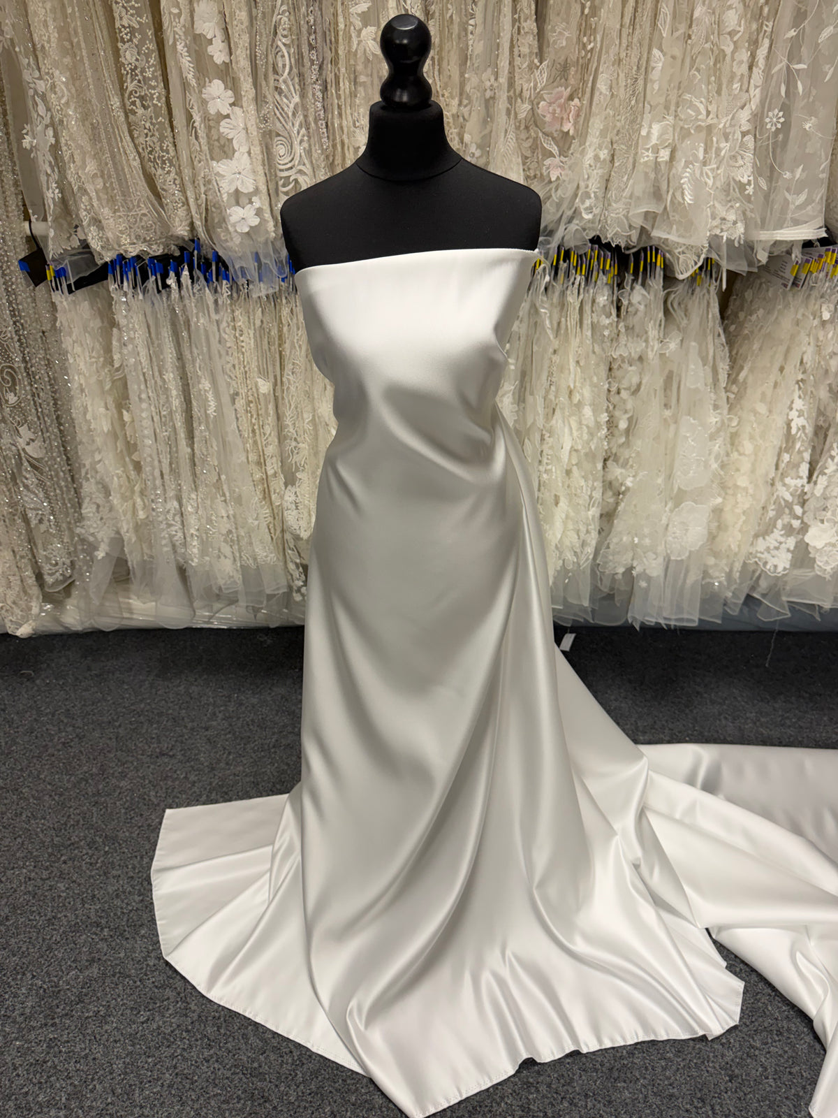 Ivory Polyester Satin - Pure