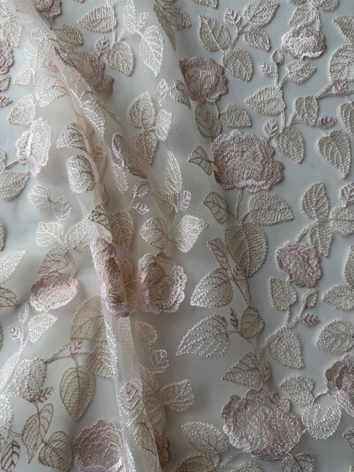 Shell Pink Embroidery Lace - EB5042