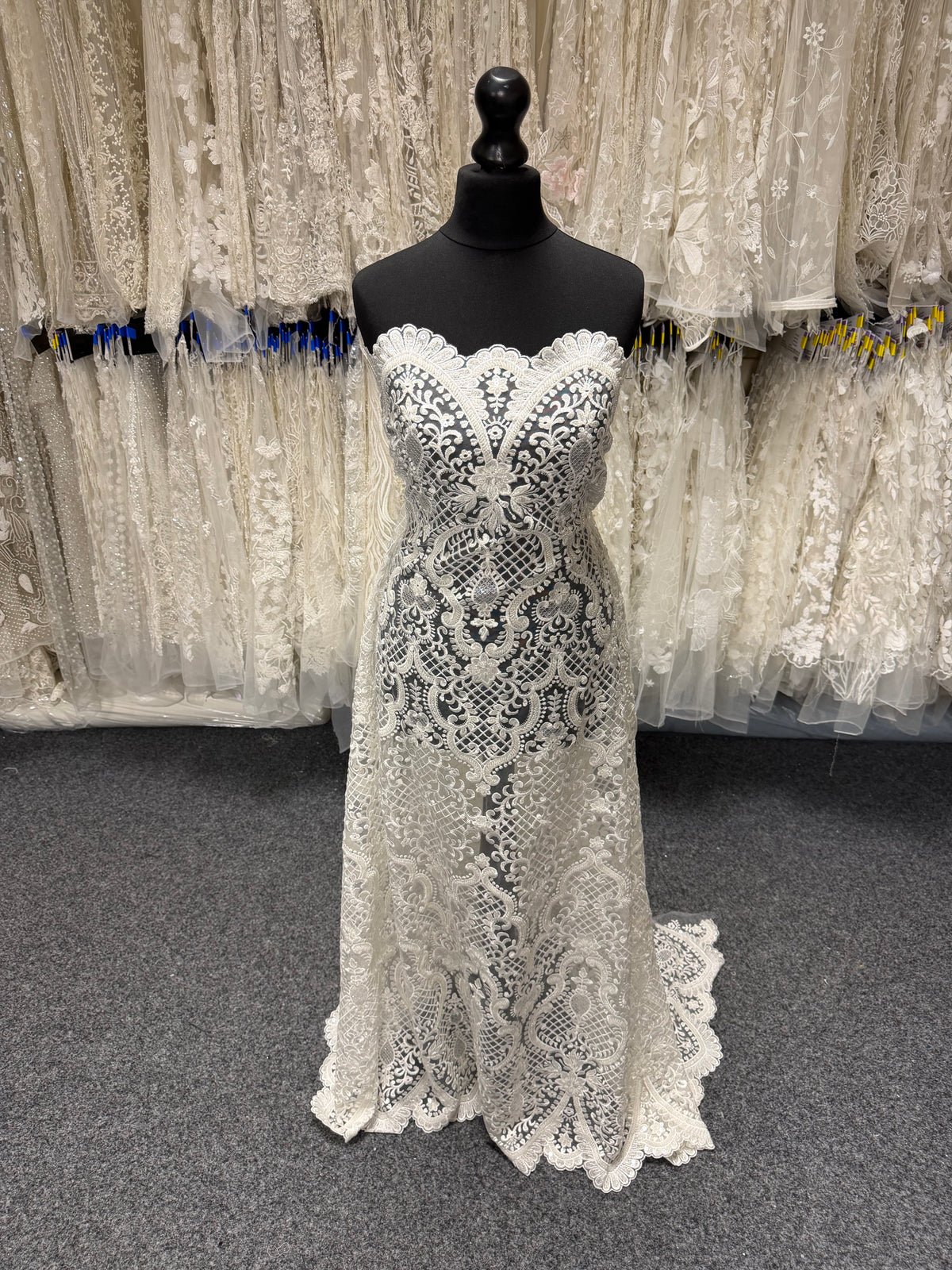 Ivory Embroidered Beaded Tulle - EB1032