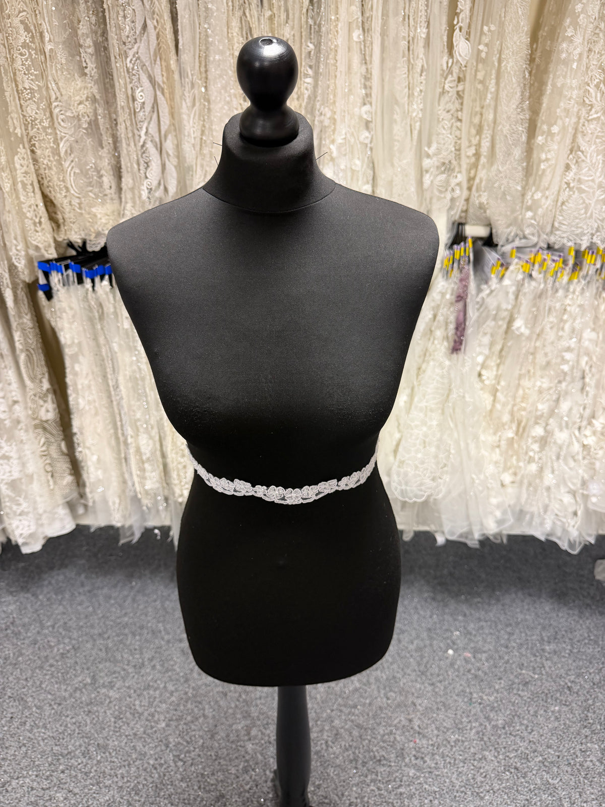 White Corded Beaded Sequin Edging - T299