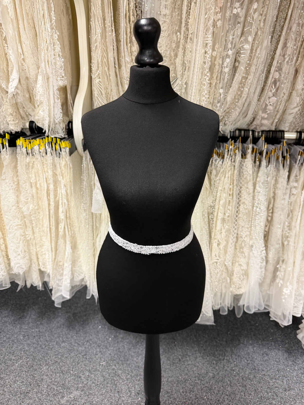 White Beaded Lace Trim - T80