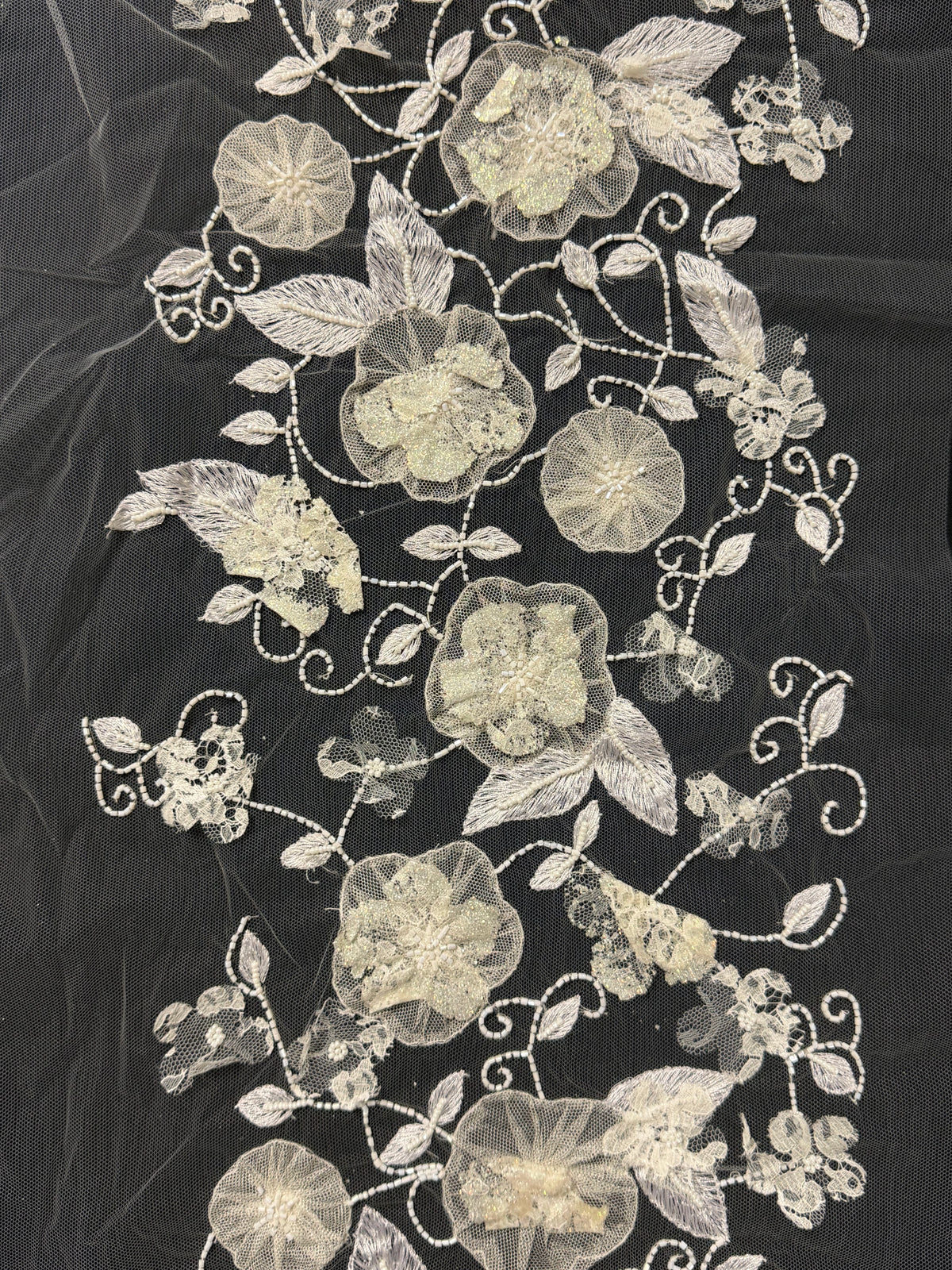 Ivory French 3D Beaded Edging - T343