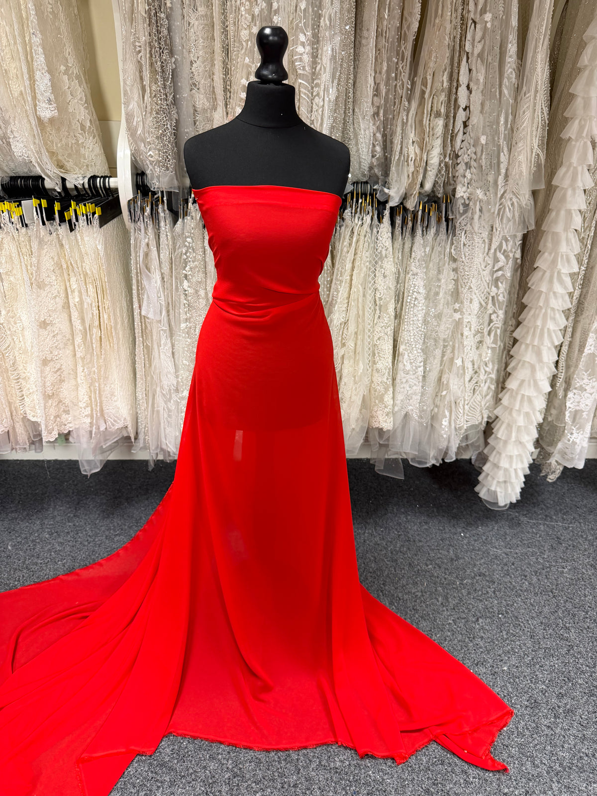 Red Polyester Chiffon - Balance