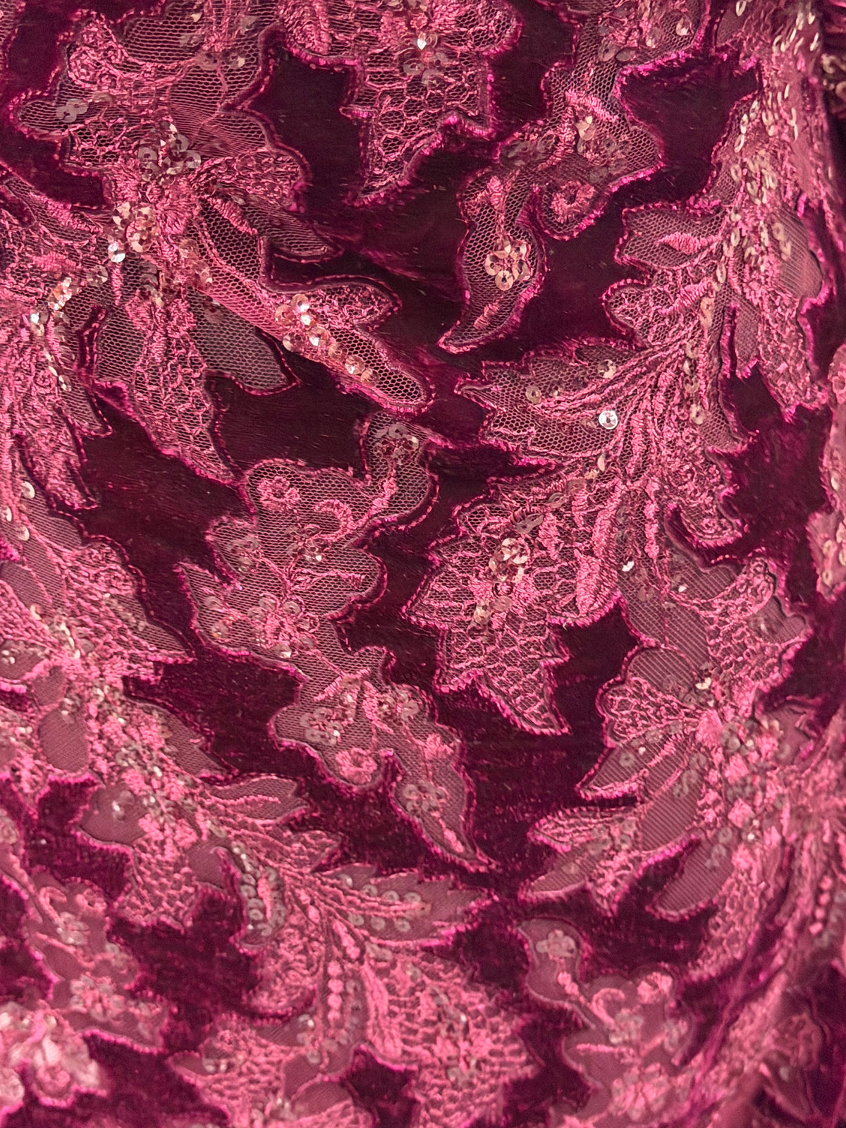 Wine 3D Velvet Lace - EB3023
