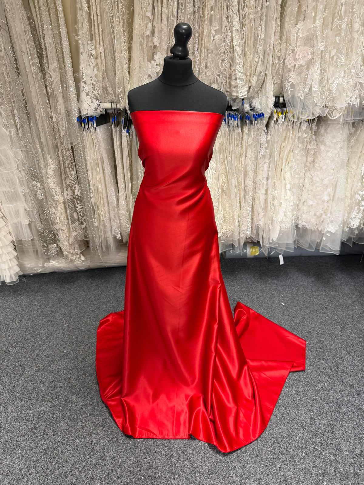Red Polyester Lightweight Duchess Satin - P44