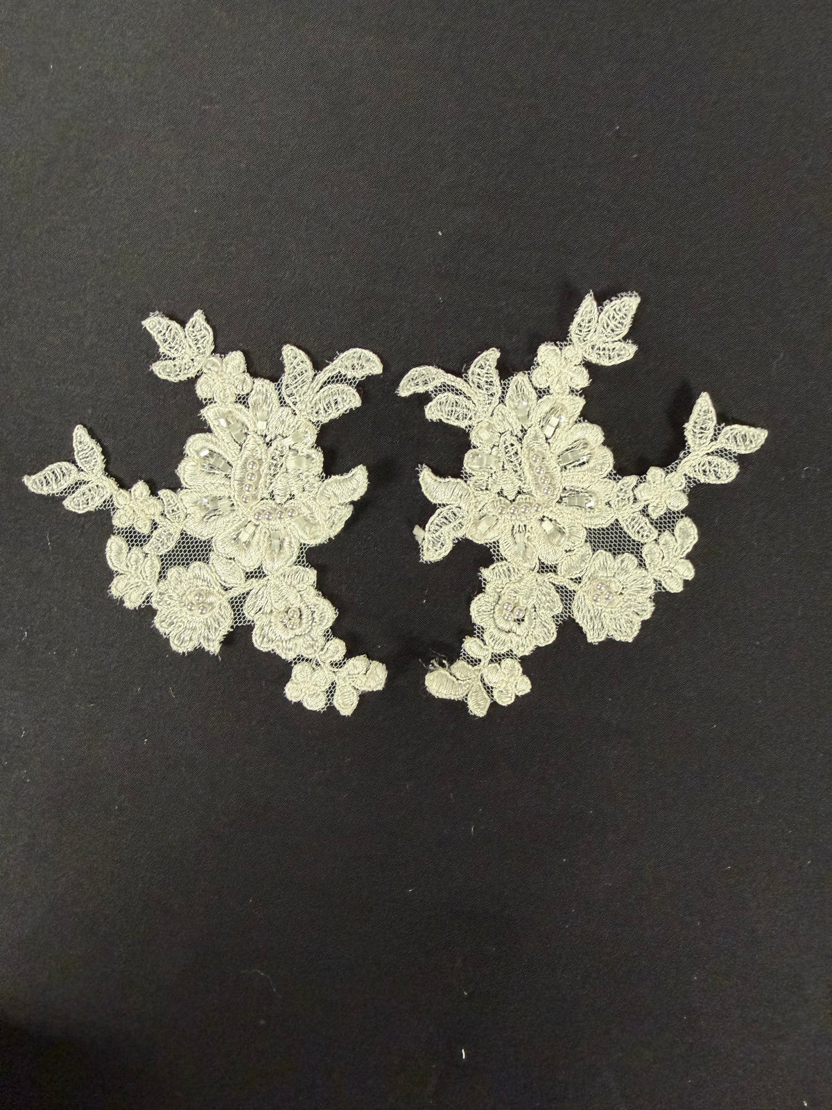 Ivory Beaded Lace Appliques - T151