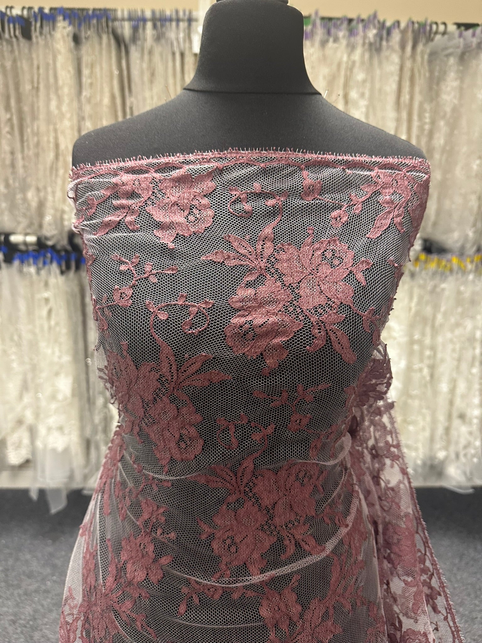 Plum Chantilly Lace - Kate