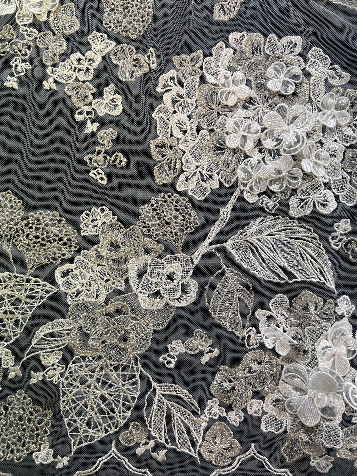 Ivory with Silver Embroidered Lace - Illaria