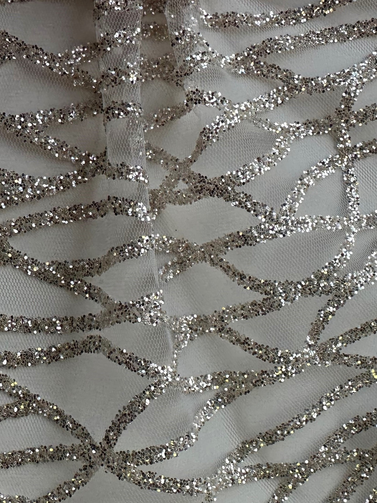 Ivory Glitter Tulle - Sparta