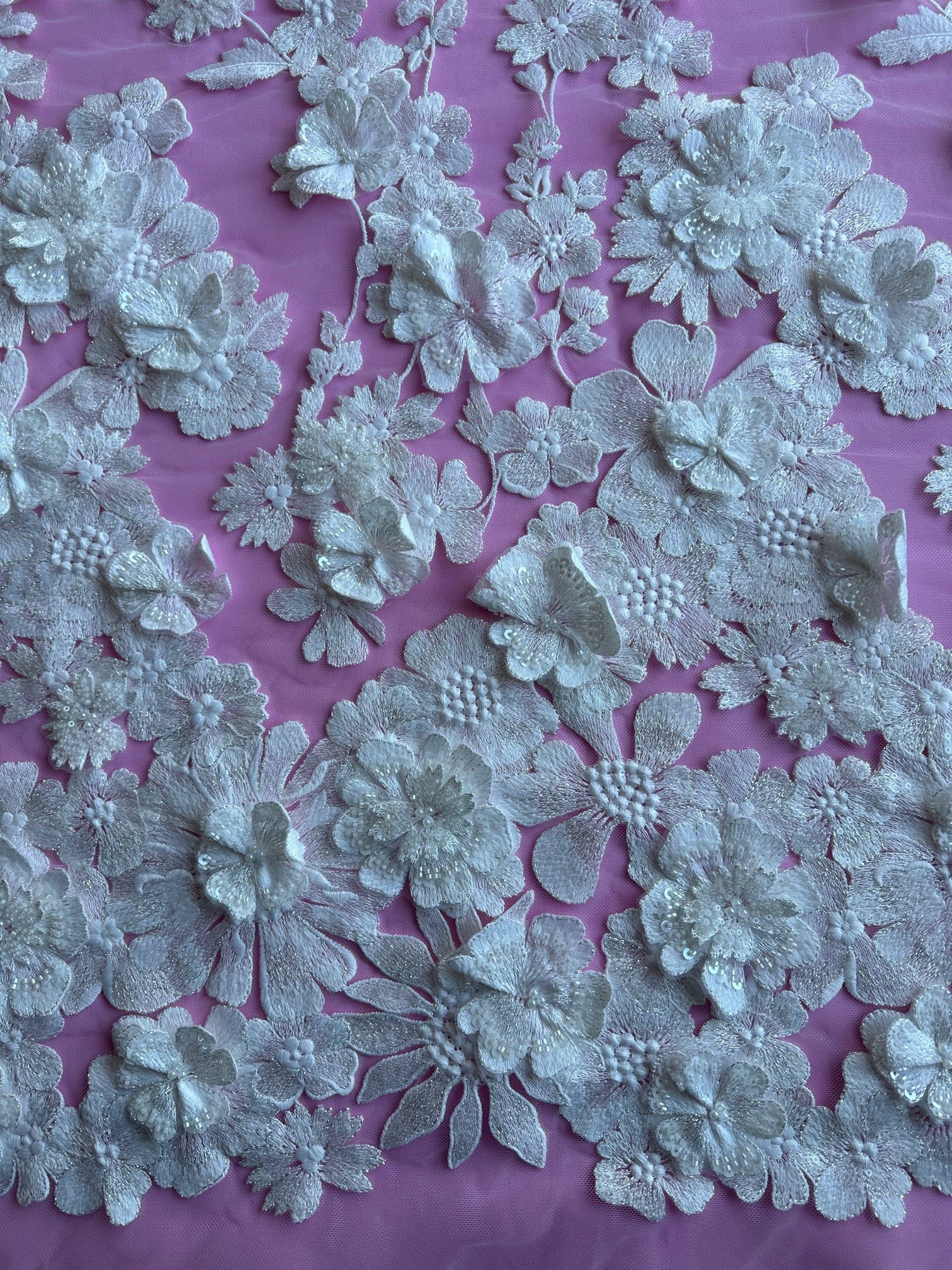 Ivory 3D Flower Lace - Arcadia