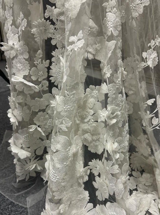 Ivory 3D Flower Lace - Arcadia