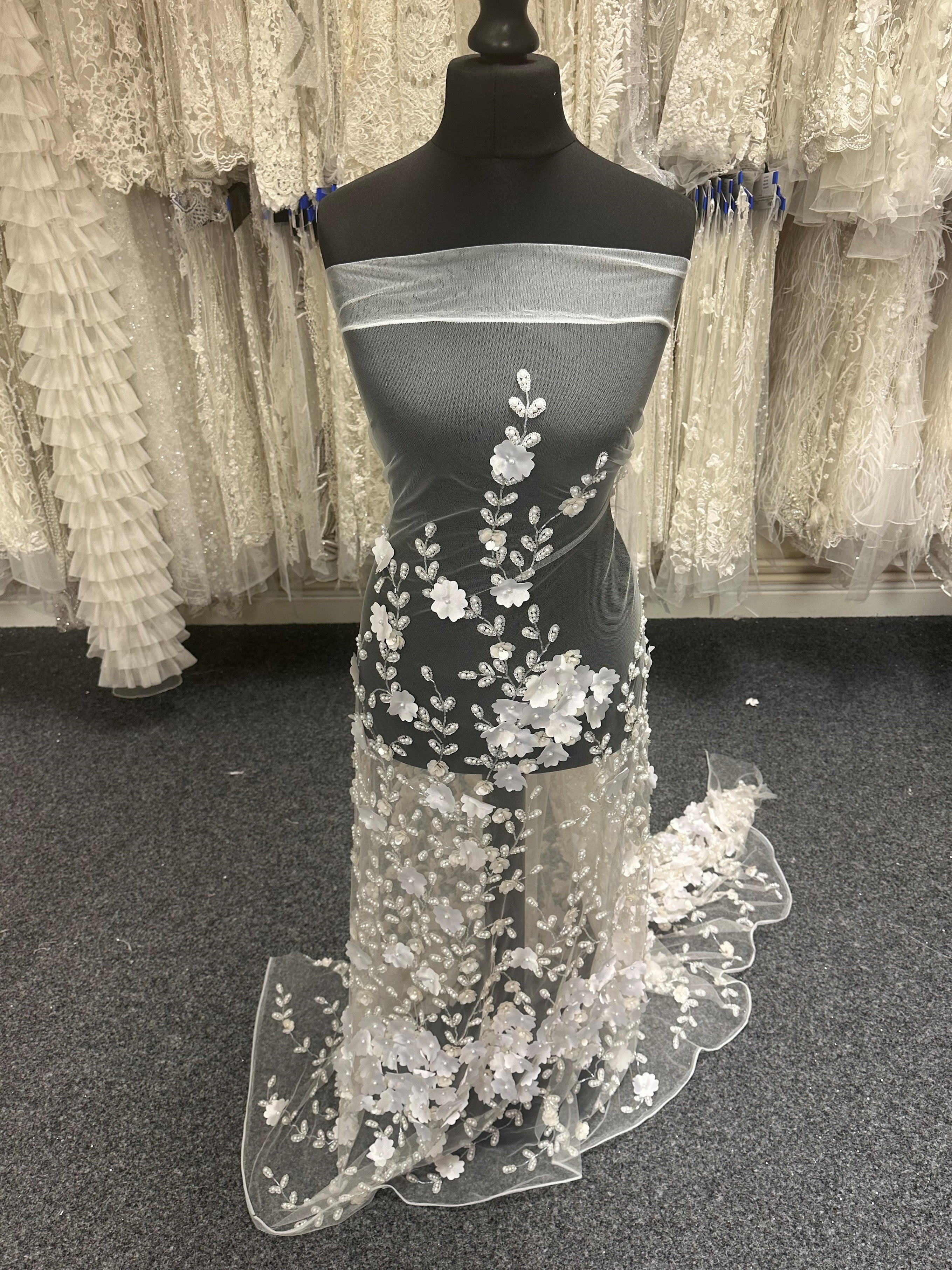 Ivory Beaded Lattice Lace Penelope Cf main image 0
