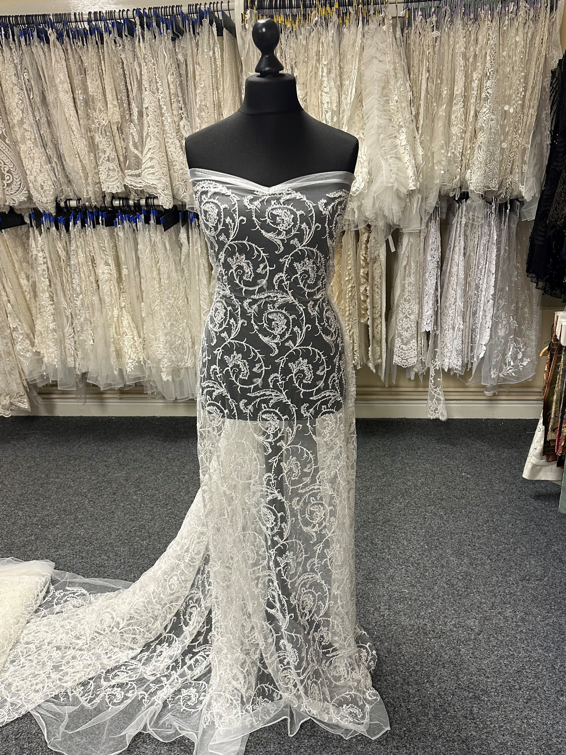 Ivory Beaded Lace - Elvira Ivory Beaded Lace - Elvira