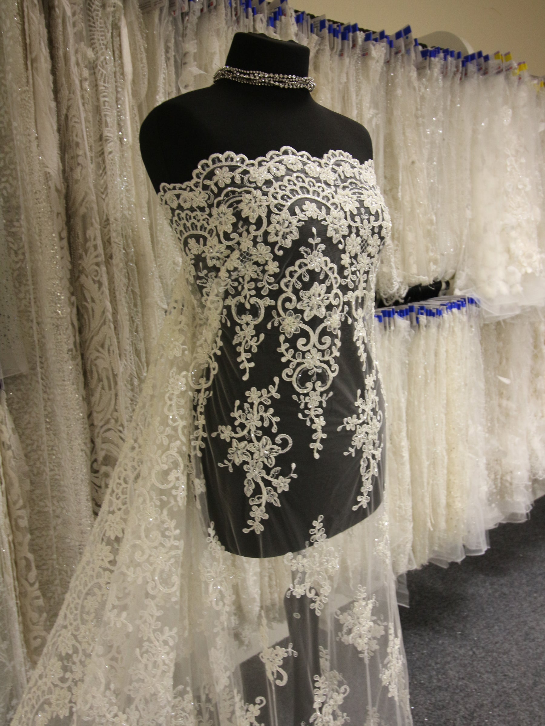 Ivory Beaded Lace - Alexandra