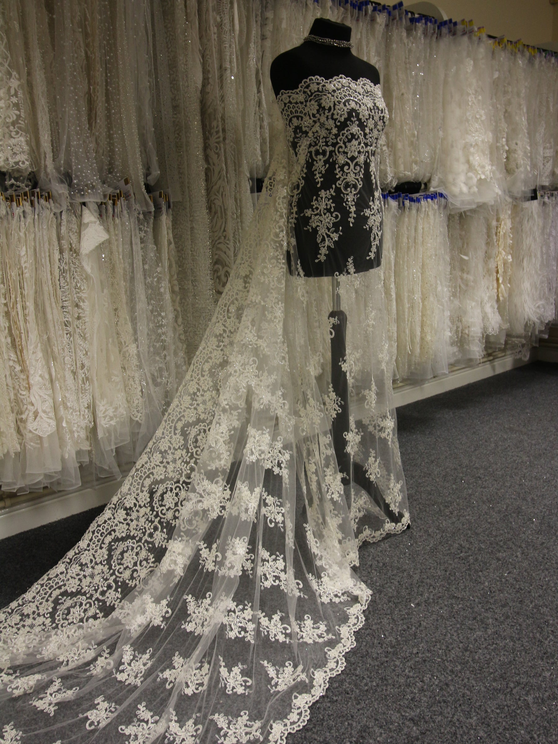 Ivory Beaded Lace - Alexandra