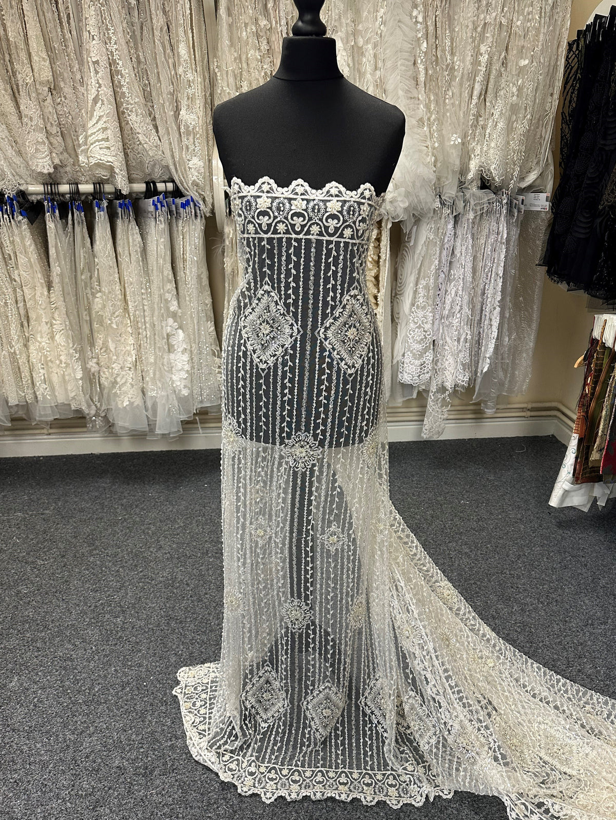 Ivory Beaded Lace - Barbara