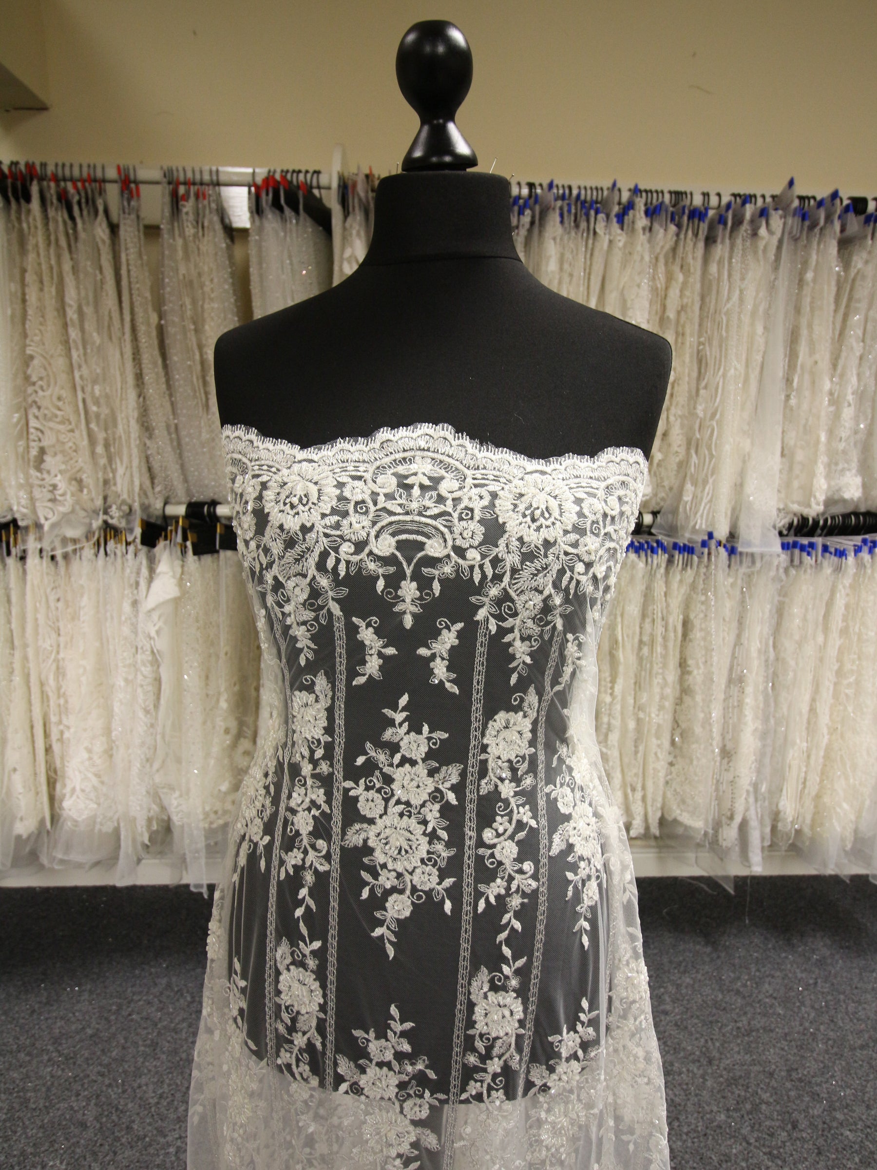 Ivory Beaded Lace - Christina