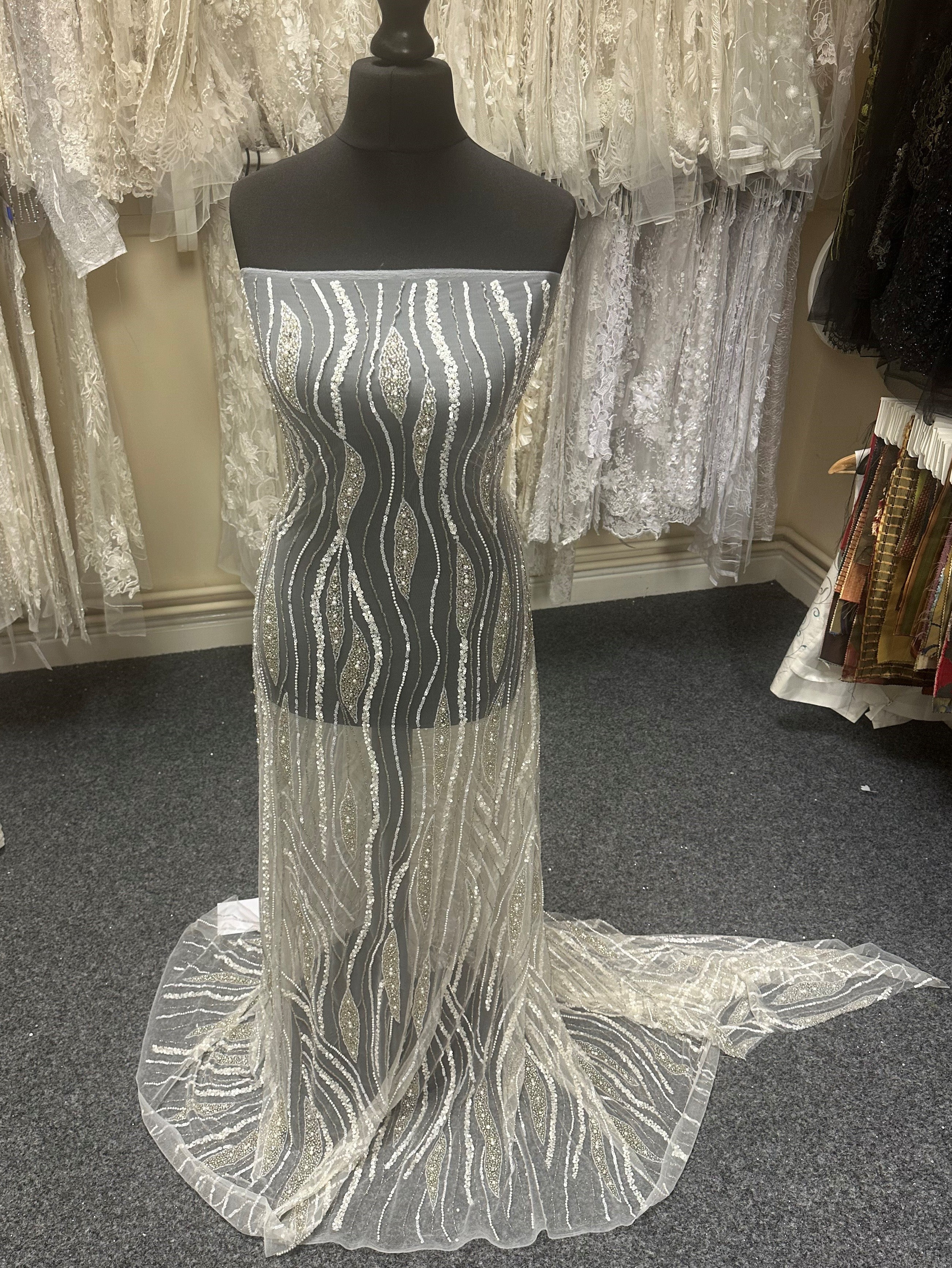 Ivory Beaded Lace - Cynthia Ivory Beaded Lace - Cynthia