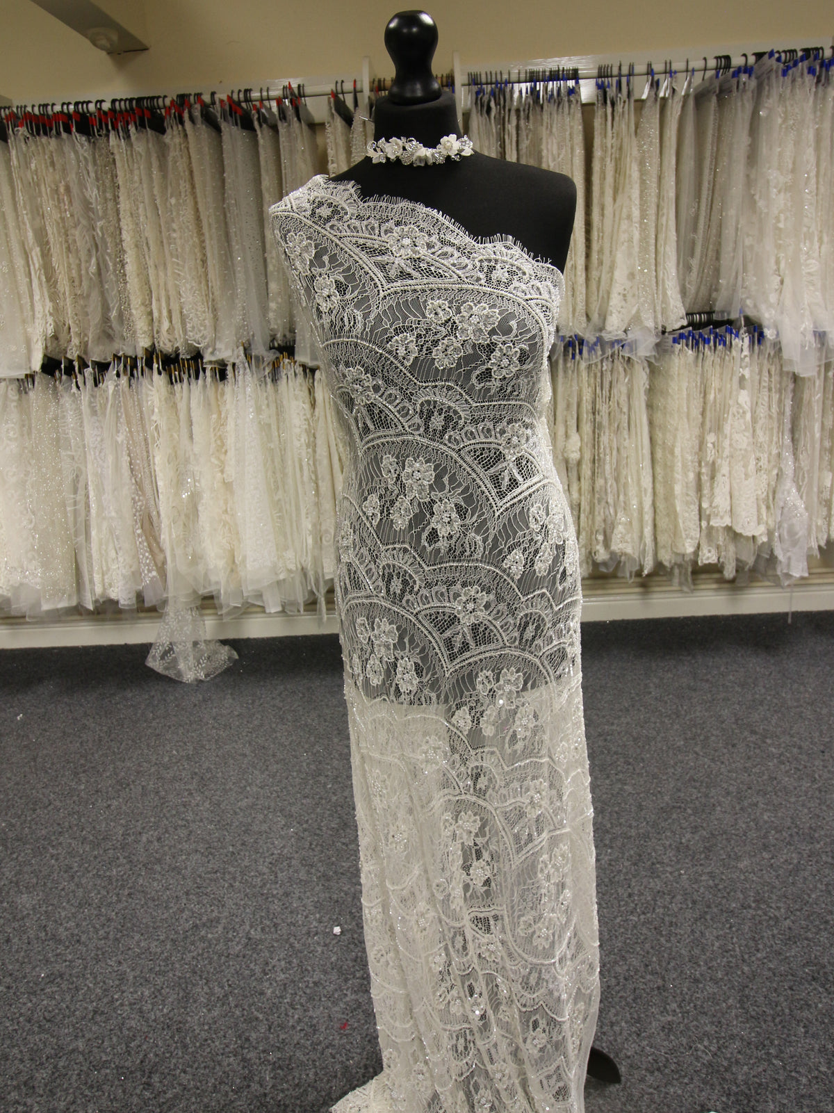 Ivory Hand Beaded Lace - Gervaise