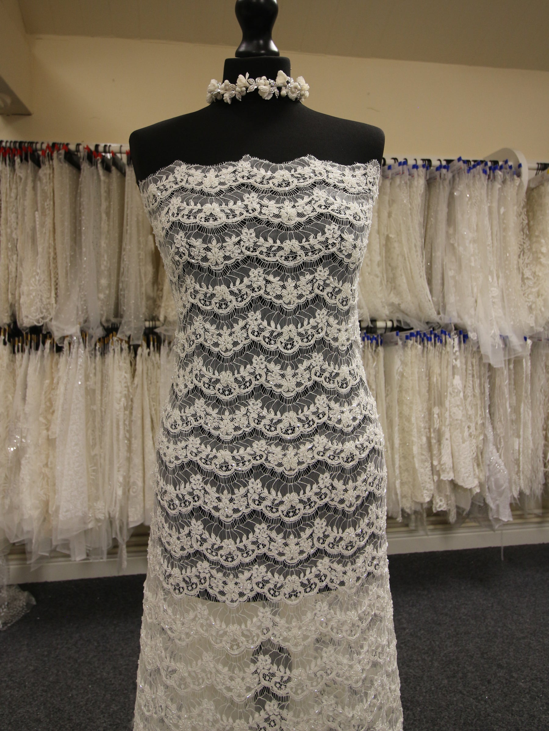 Ivory Beaded Lace - Jennifer