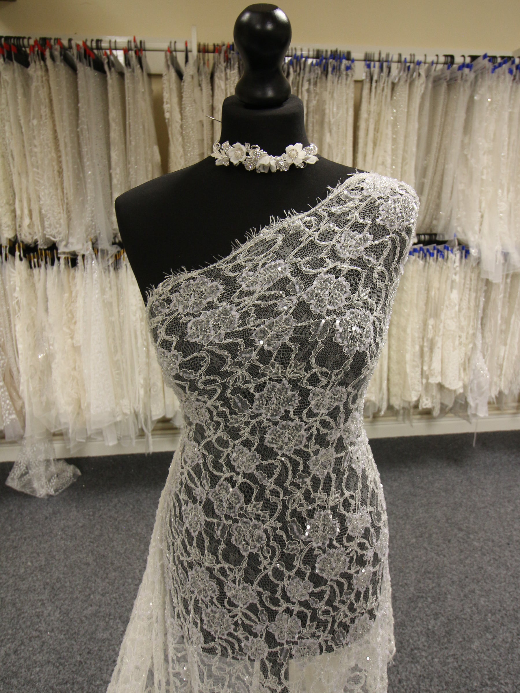 Ivory Beaded Chantilly Lace - Kerry