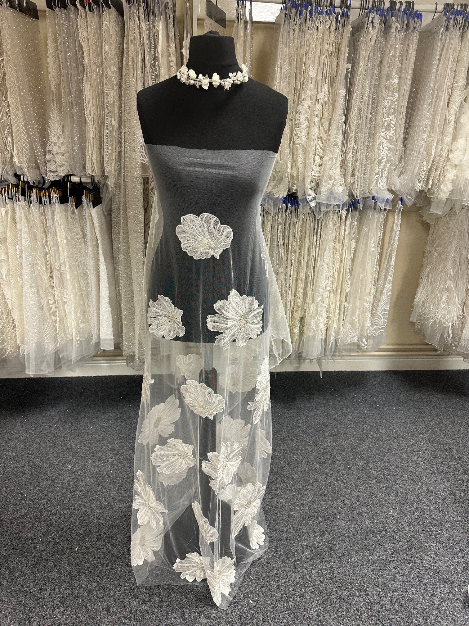 Ivory Embroidered Lace - Liezel