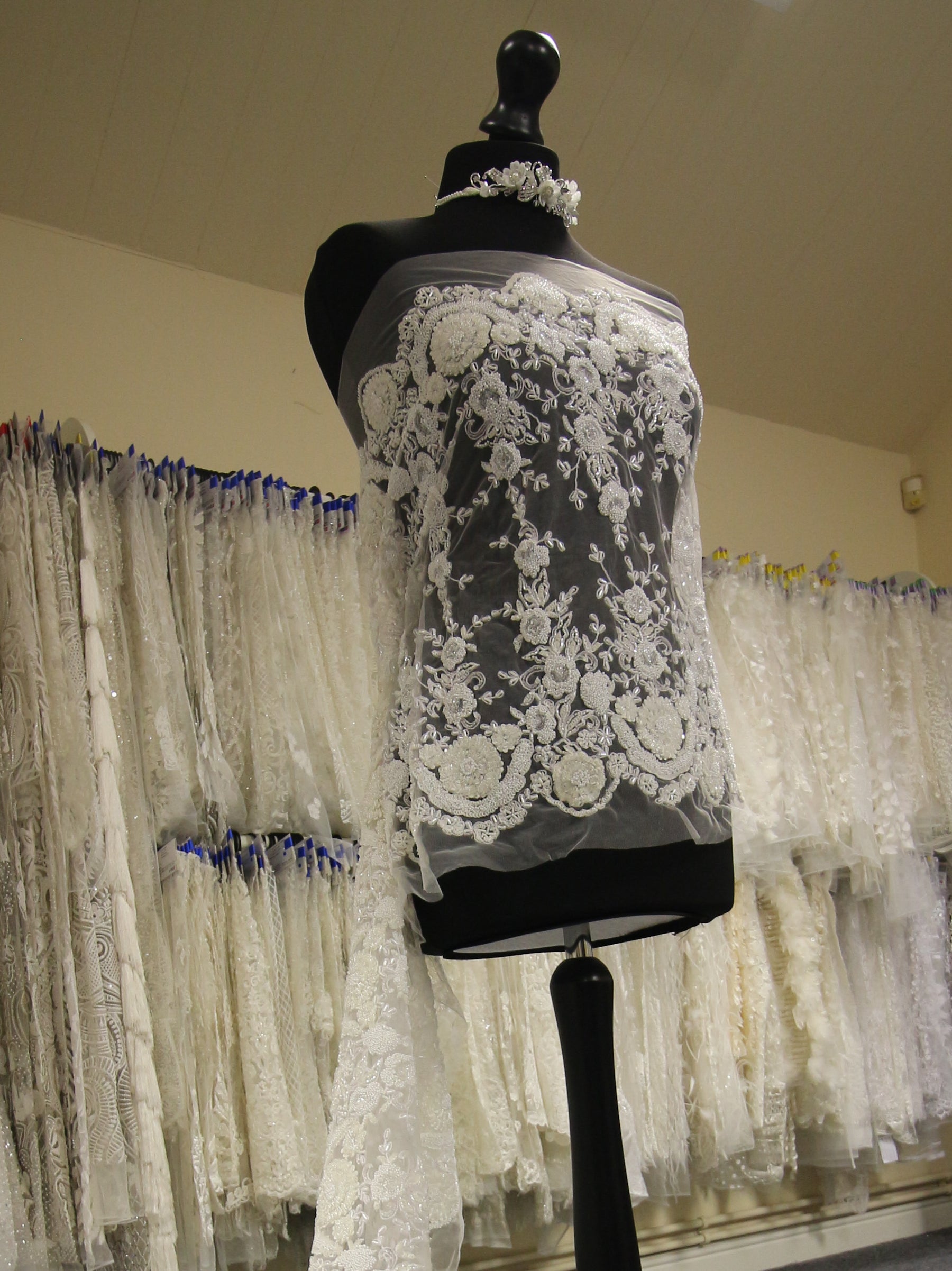 Ivory Beaded Lace - Salvadora