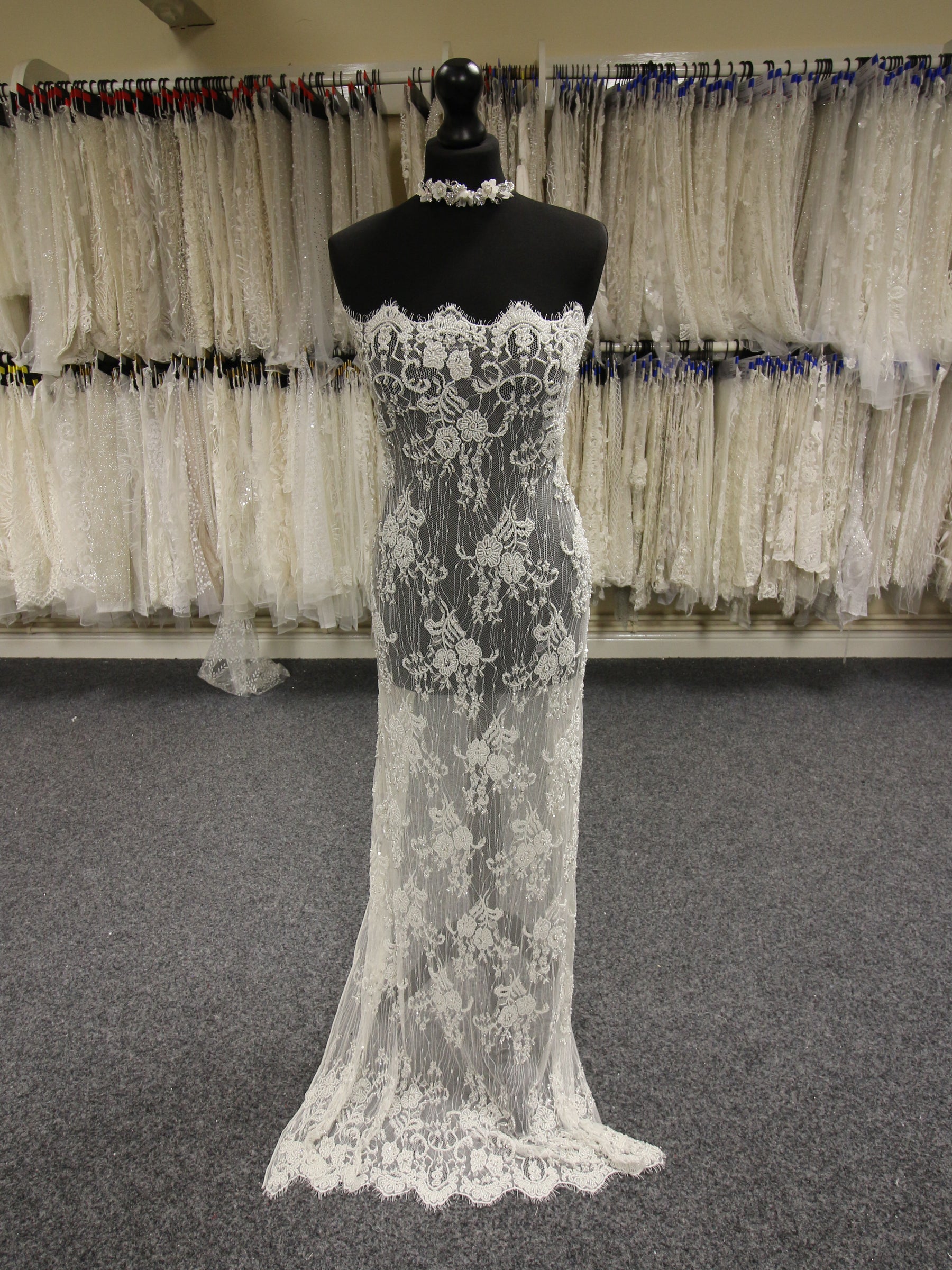 Ivory Hand Beaded Lace - Stassi