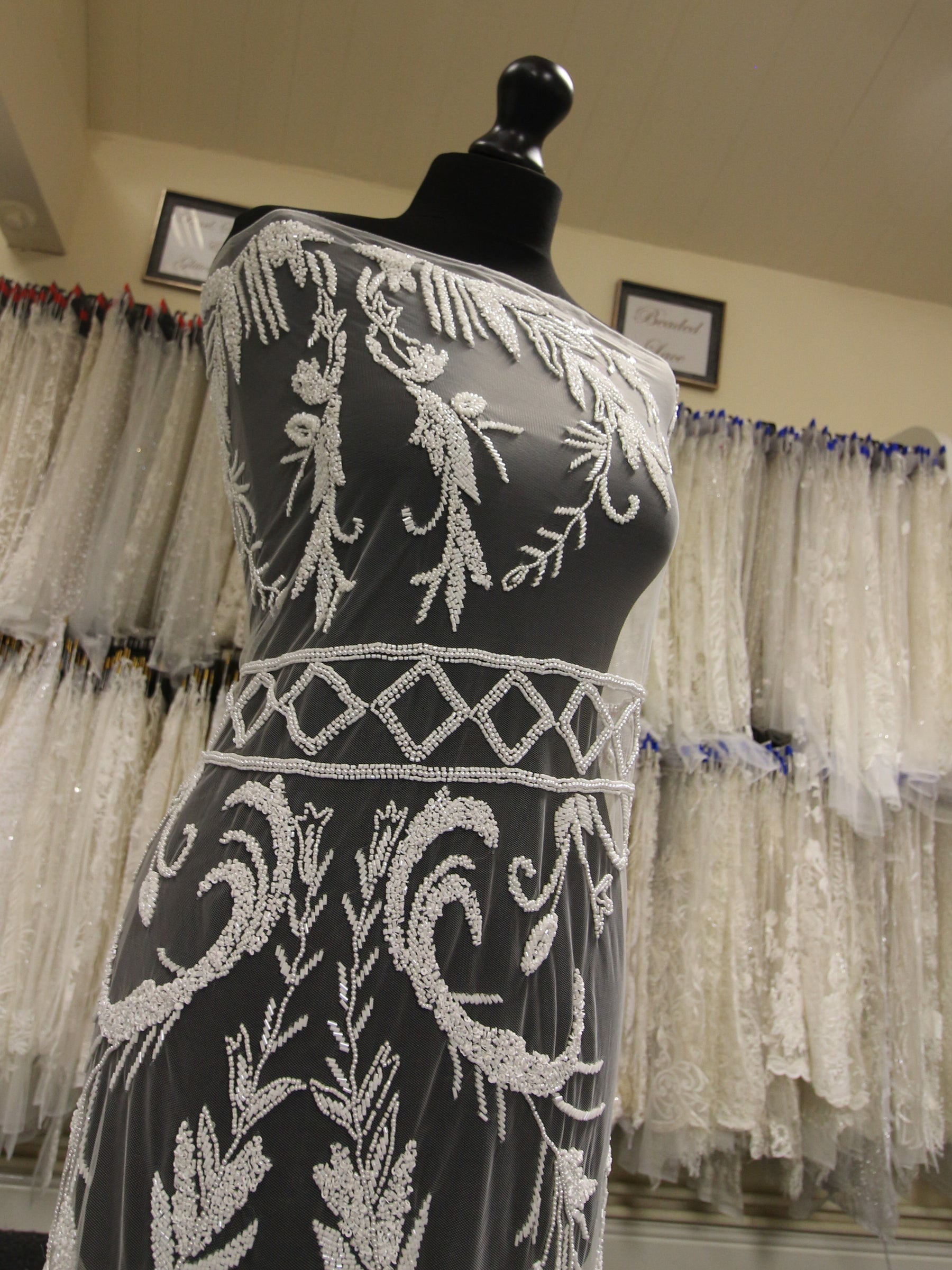 Ivory Beaded Lace - Tate
