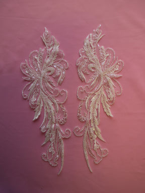 Ivory Beaded Lace Appliques - Larkspur