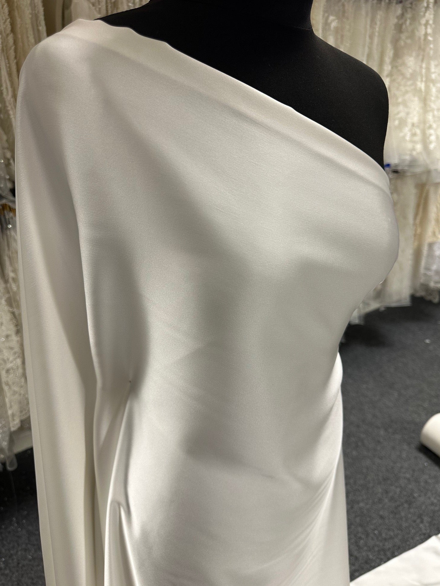 Ivory Polyester Charmeuse Satin - Slink