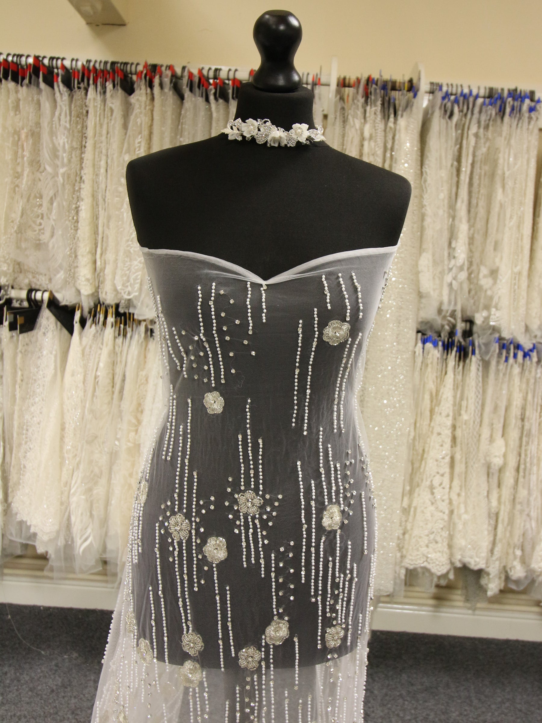 Ivory Beaded Lace - Alma