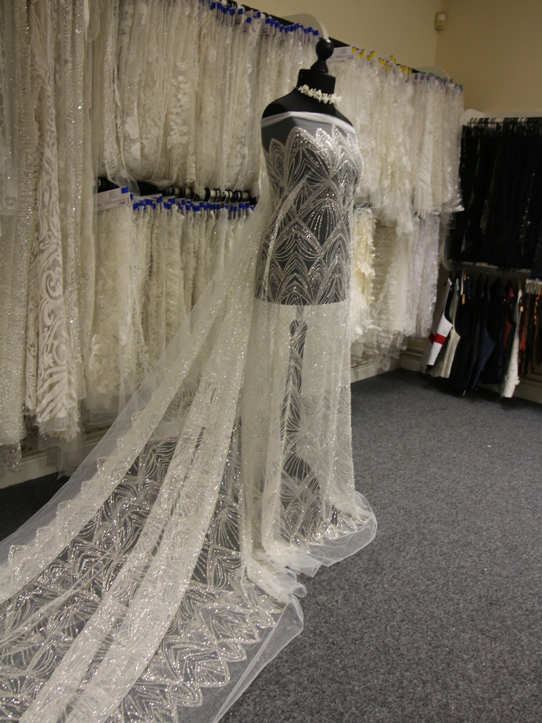 Ivory Beaded Lace - Armazda