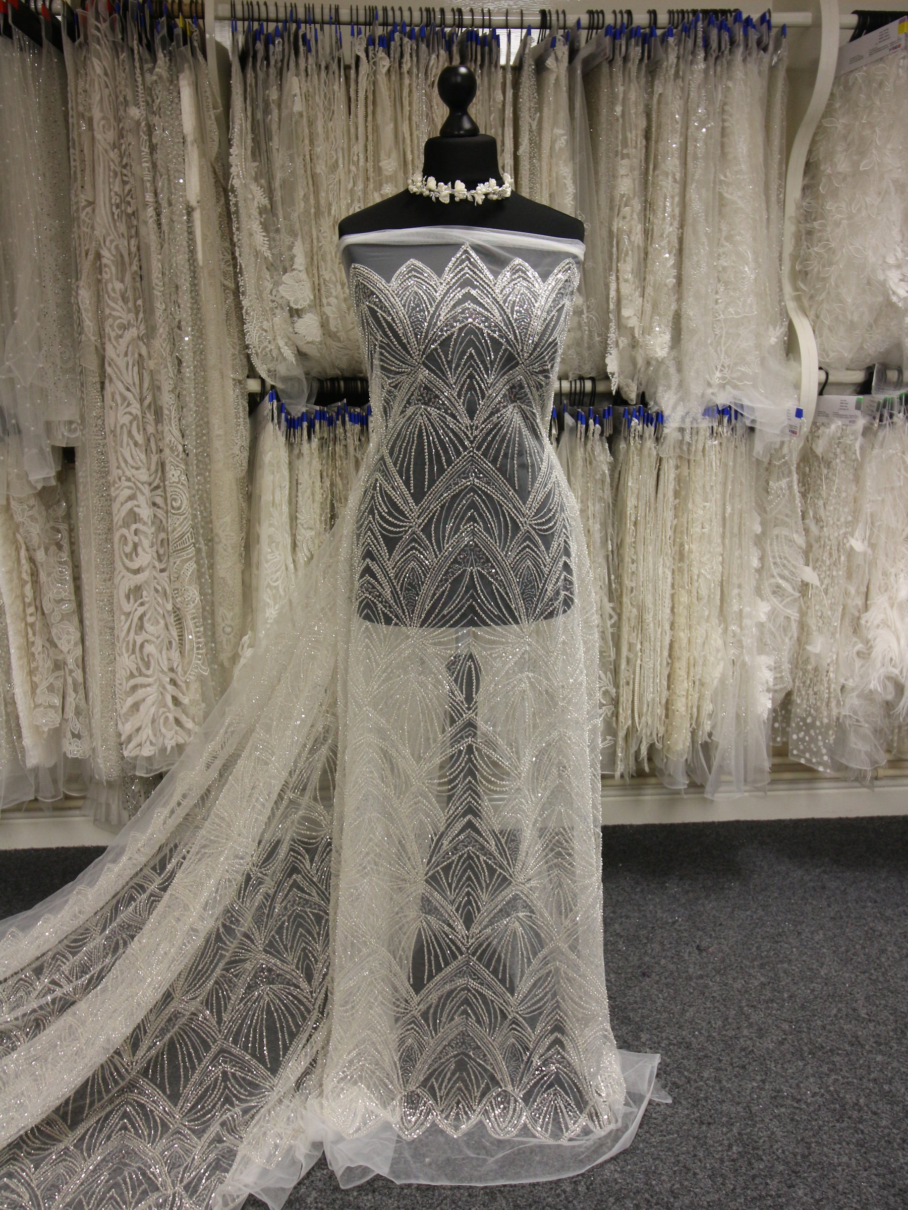 Ivory Beaded Lace - Armazda