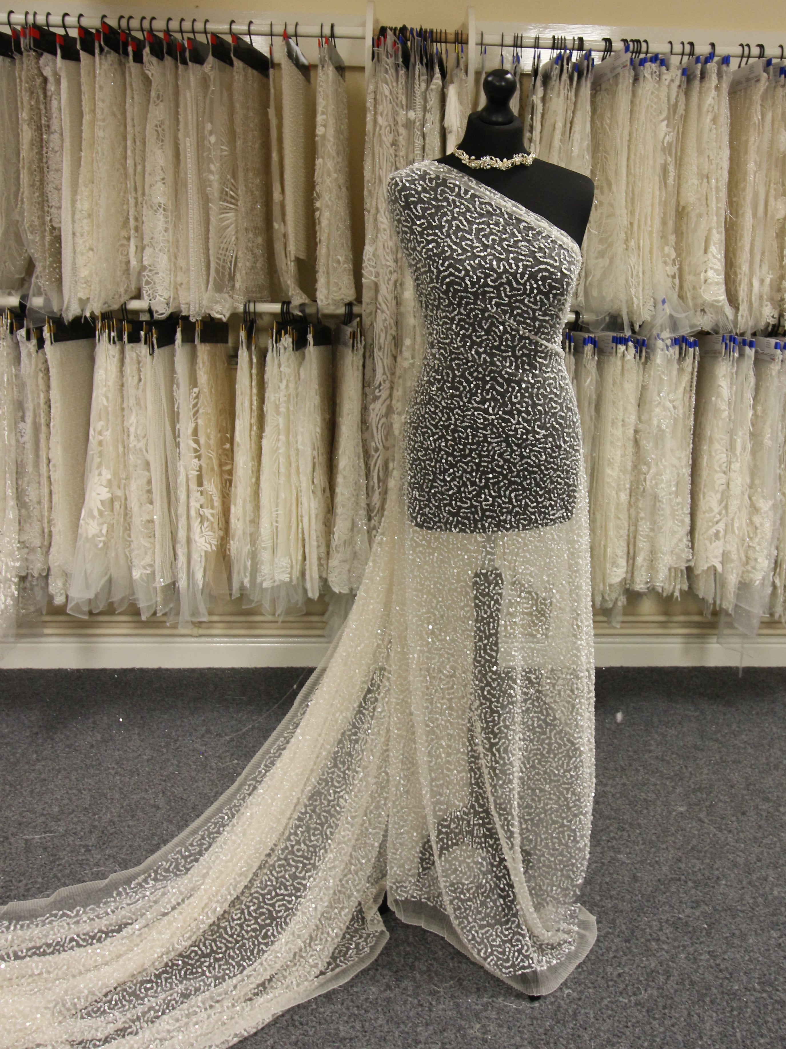 Ivory Embellished Tulle - Blaine