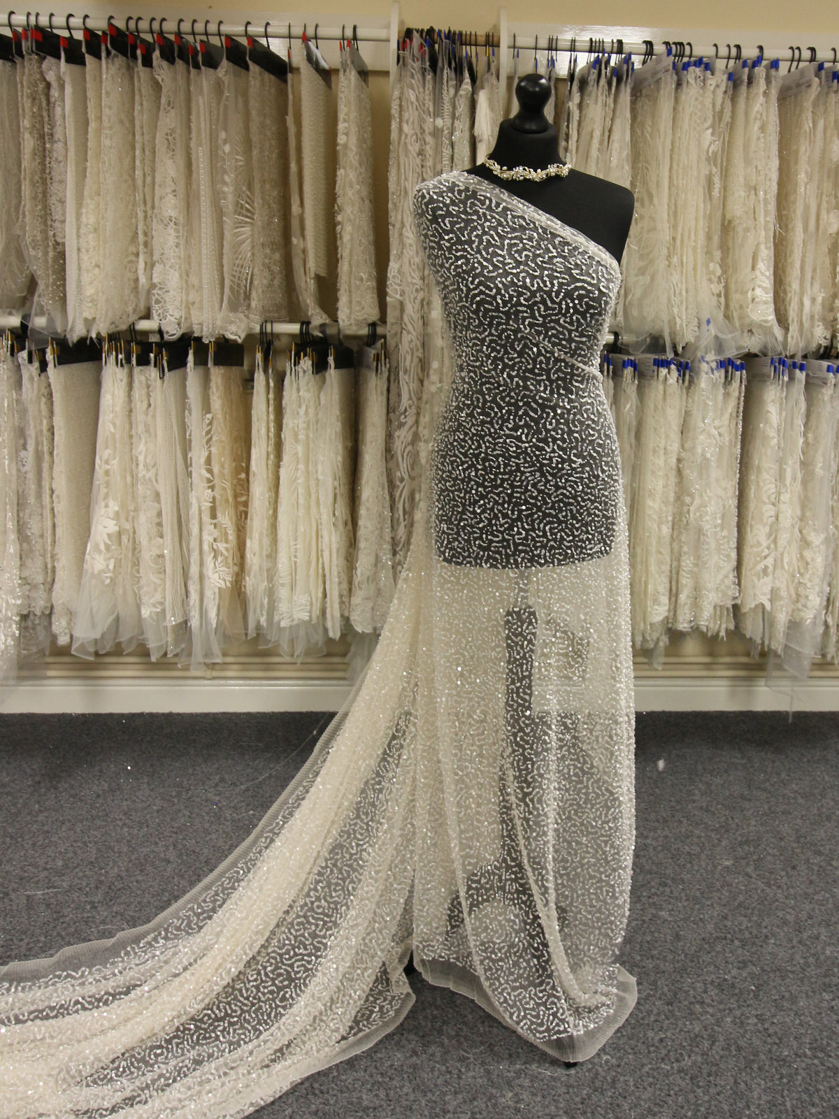 Ivory Embellished Tulle - Blaine